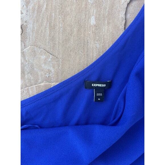 Express One Shoulder Wide-Leg Jumpsuit Royal Blue size XL JW - Picture 3 of 3